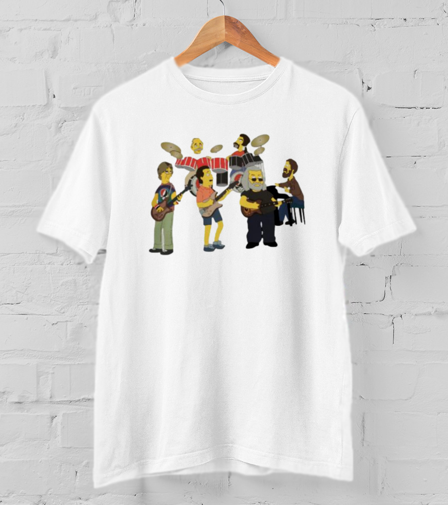 Grateful Dead Simpsons Band Cartoon Characters T-Shirt