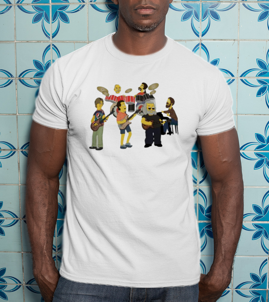 Grateful Dead Simpsons Band Cartoon Characters T-Shirt