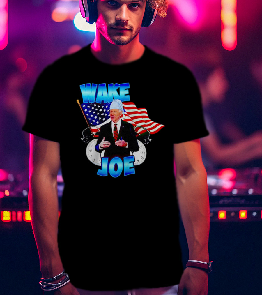 Wake Up Joe American Flag Clock Patriots T-Shirt