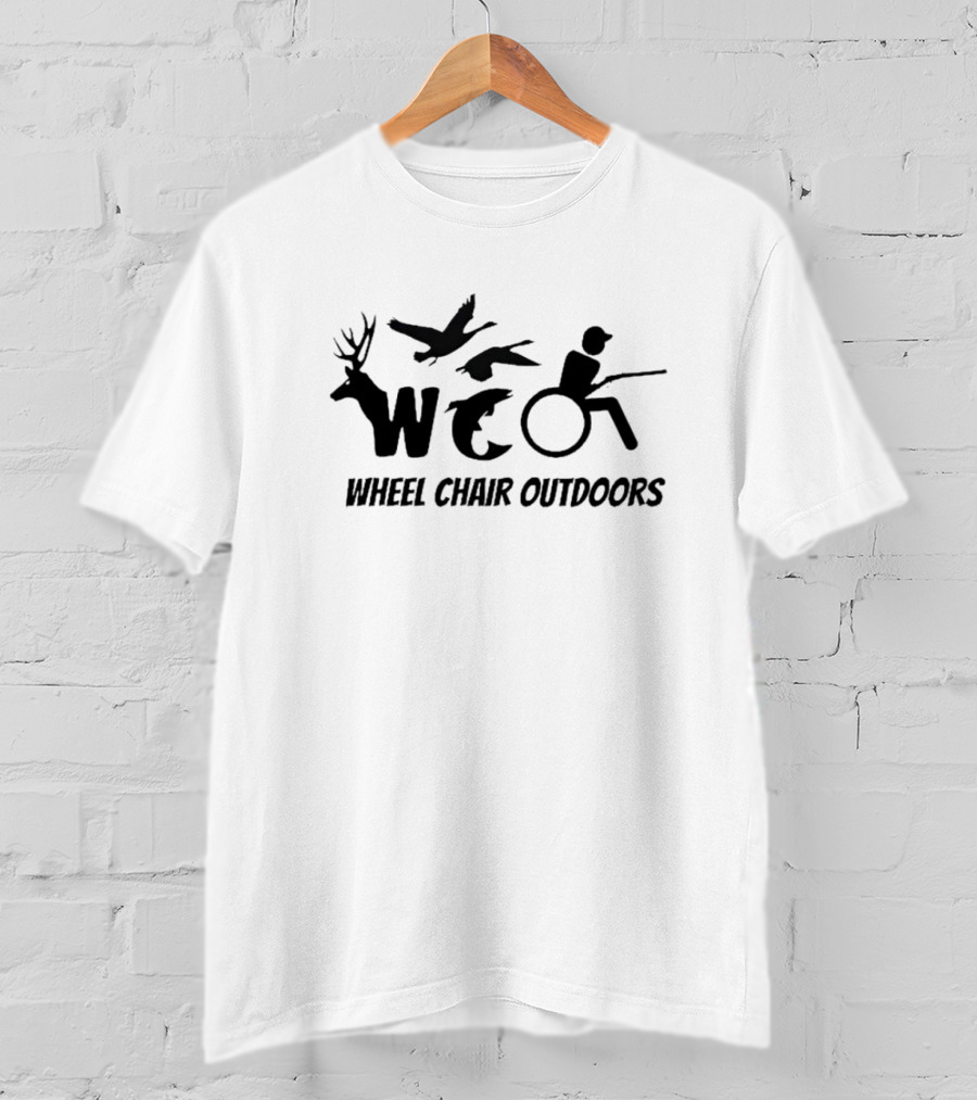 Wheel Chair Outdoors WC Deer Ducks Fishing T-Shirt