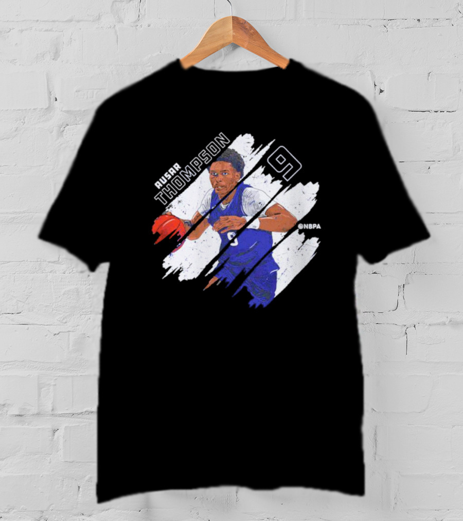 Ausar Thompson 9 Detroit Basketball Stripes NBPA T-Shirt