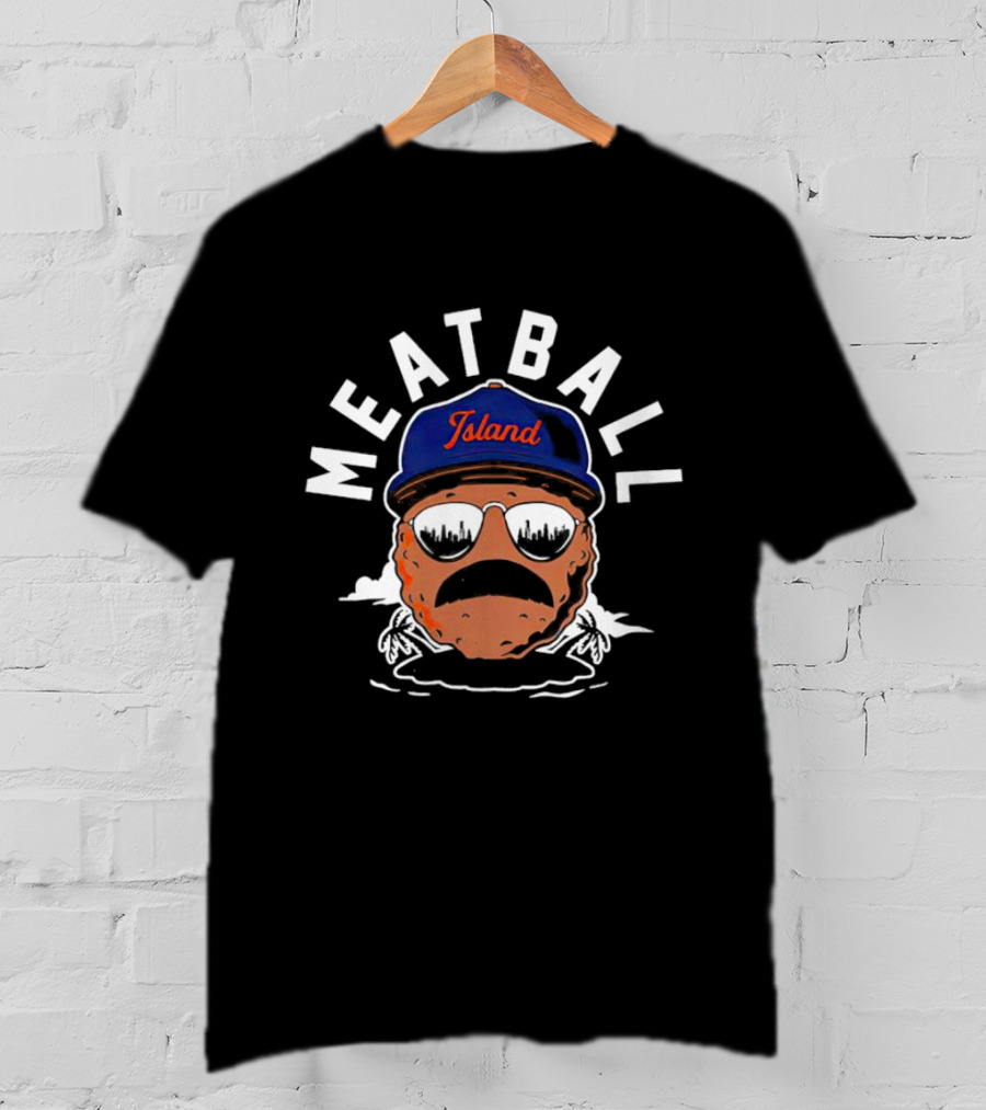 Meatball Island Chicago Skyline Mustache Hat T-Shirt