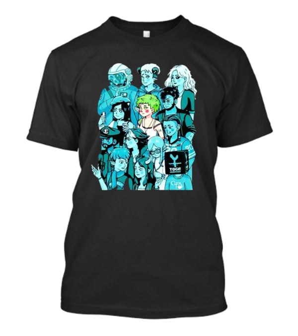 Freya And Friends Colorful Illustration With Togek And Clouy Text T-Shirt
