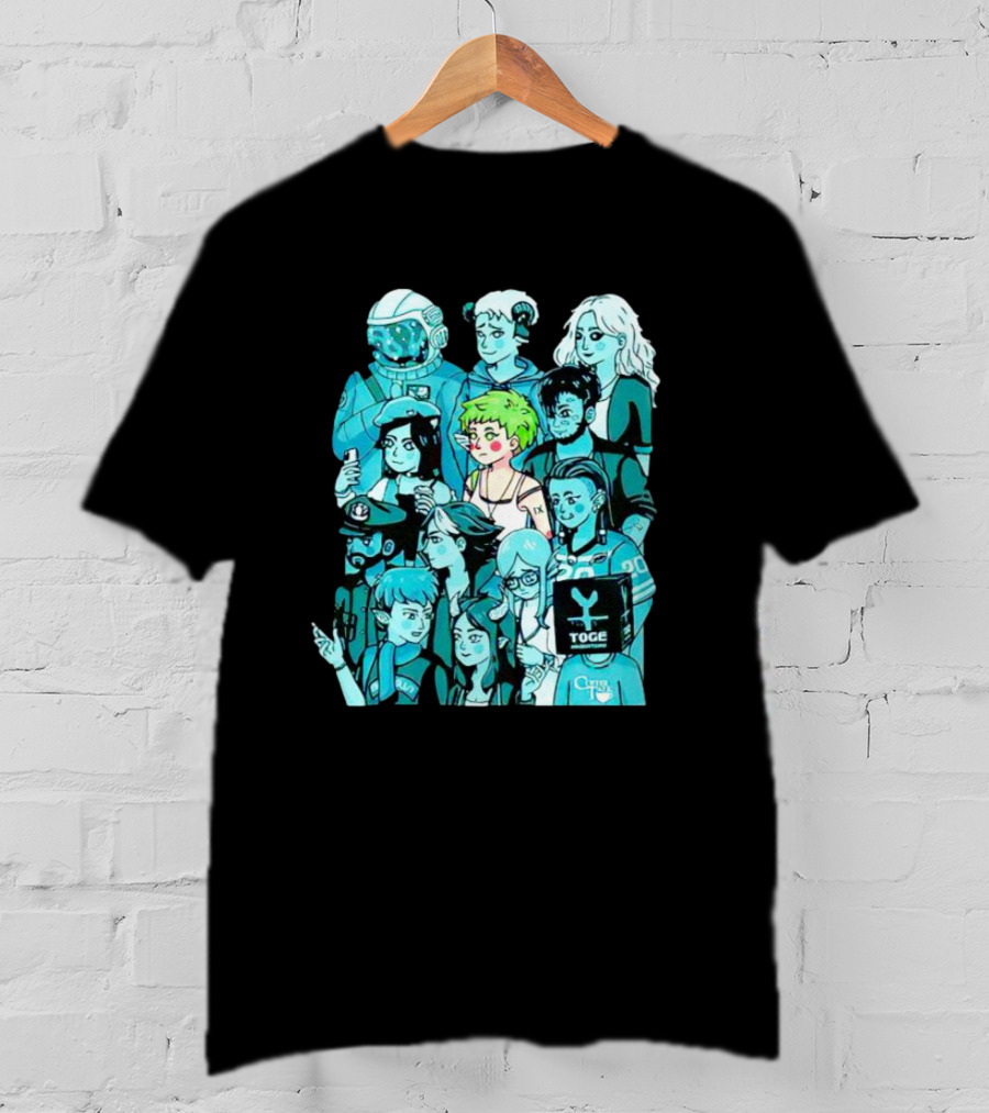 Freya And Friends Colorful Illustration With Togek And Clouy Text T-Shirt