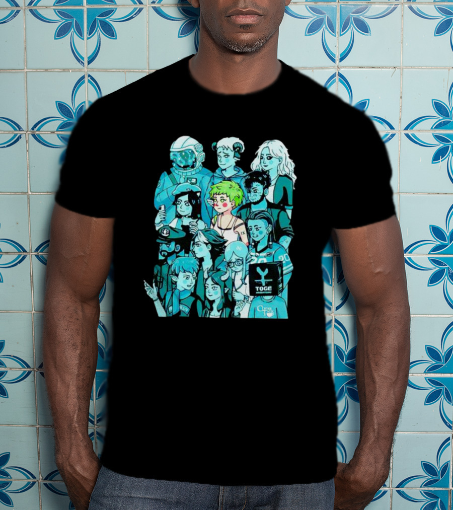 Freya And Friends Colorful Illustration With Togek And Clouy Text T-Shirt
