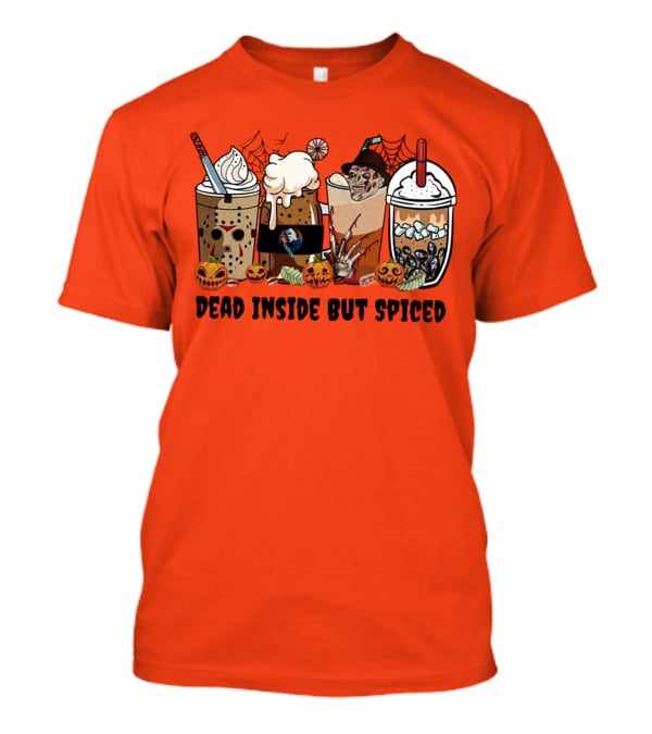 Dead Inside But Spiced Halloween Spooky Pumpkin Latte T-Shirt
