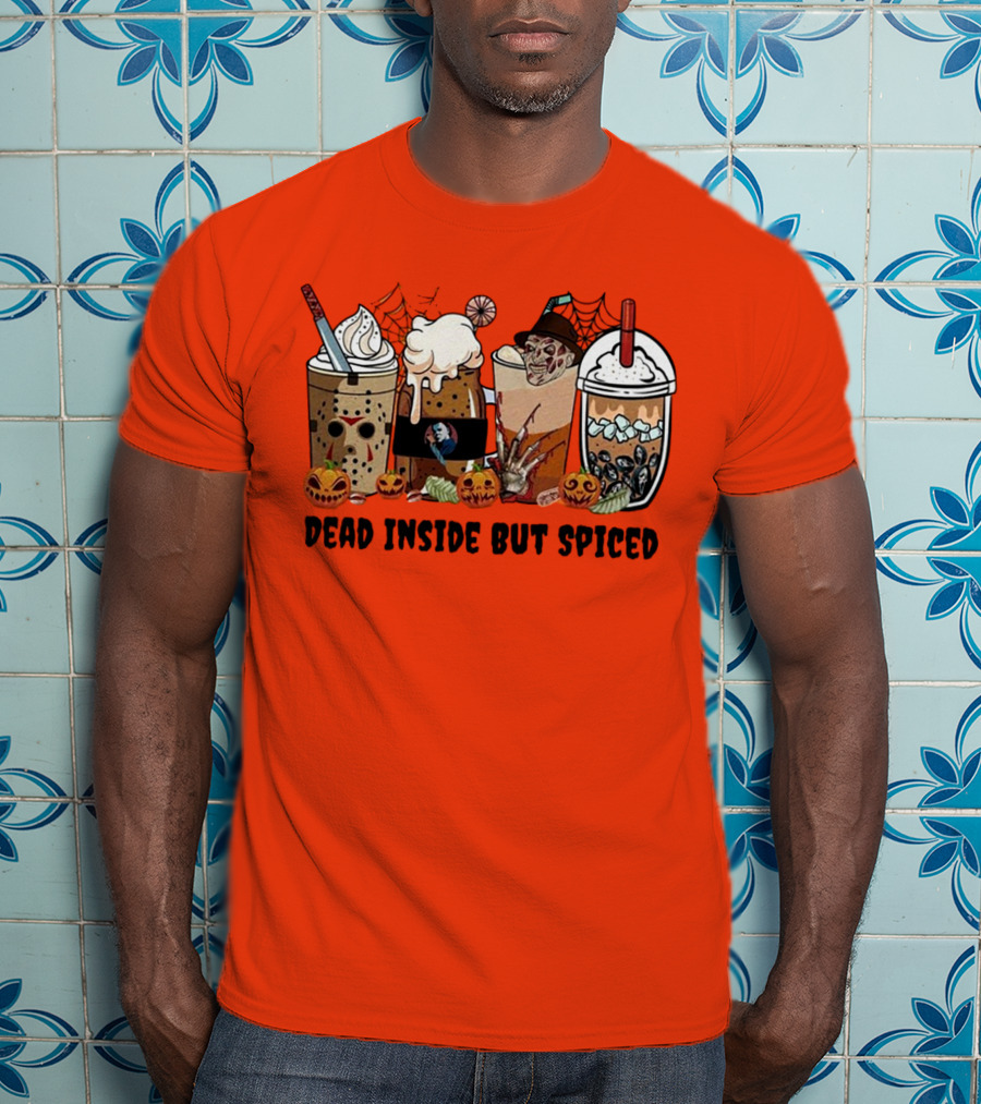 Dead Inside But Spiced Halloween Spooky Pumpkin Latte T-Shirt