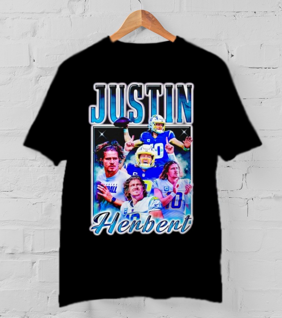 Justin Herbert Vintage Style 90S Sports 10 Helmet Football T-Shirt