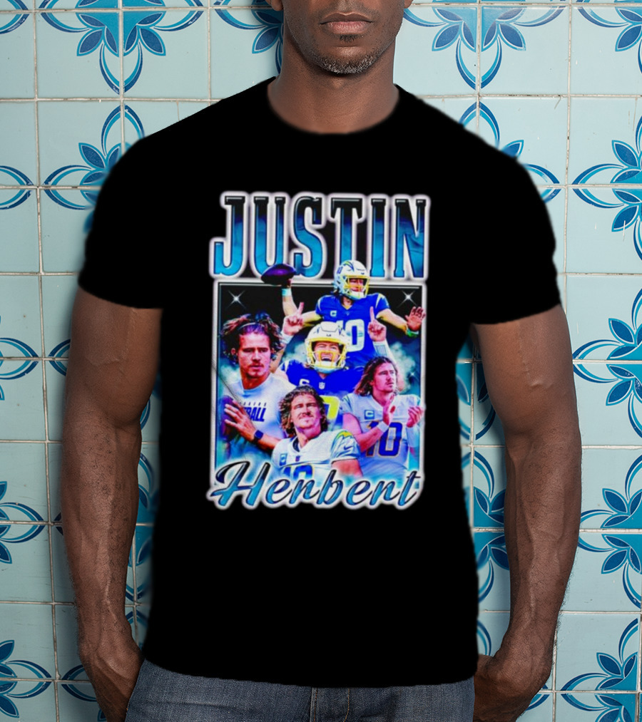 Justin Herbert Vintage Style 90S Sports 10 Helmet Football T-Shirt