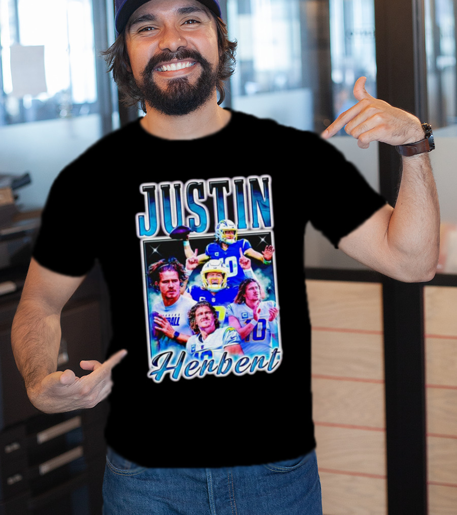 Justin Herbert Vintage Style 90S Sports 10 Helmet Football T-Shirt