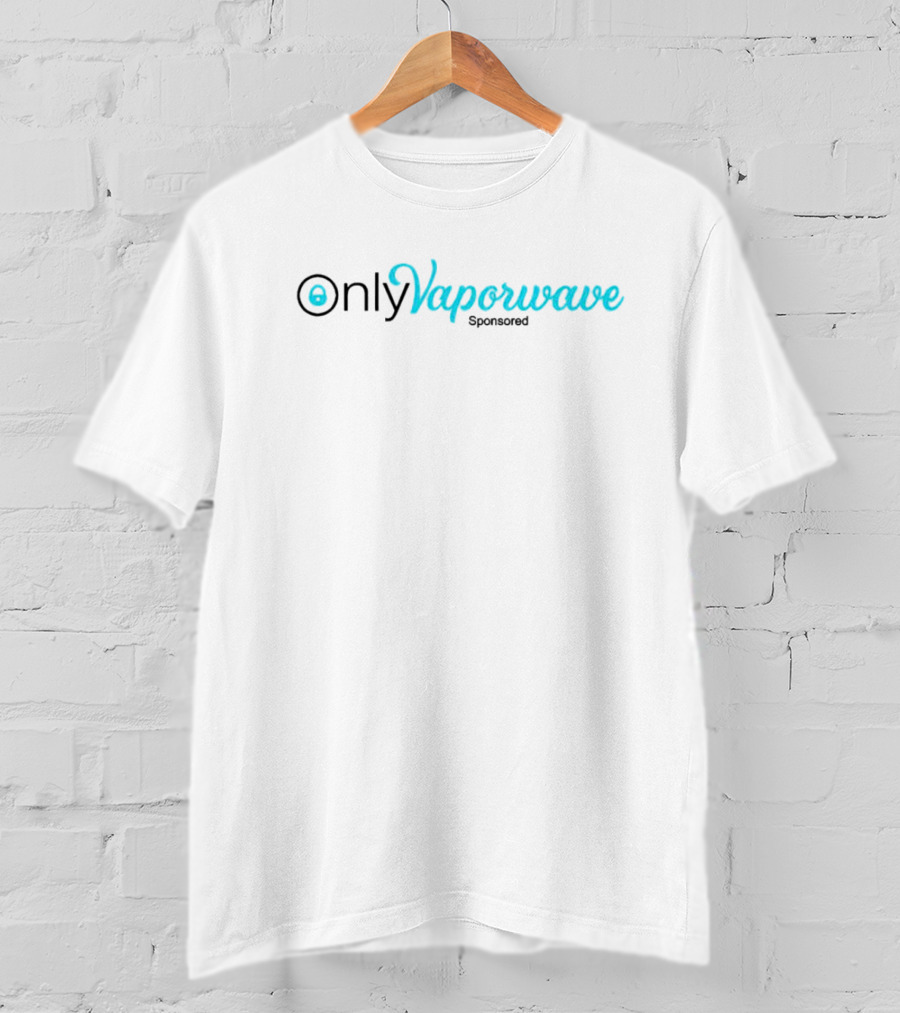 OnlyVaporwave Sponsored Text Logo Green And Black T-Shirt