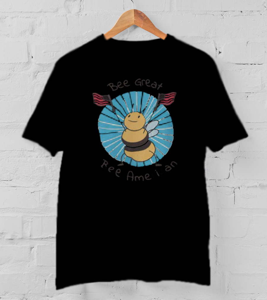 Bee Great Bee American Patriotic Bee With Flags T-Shirt