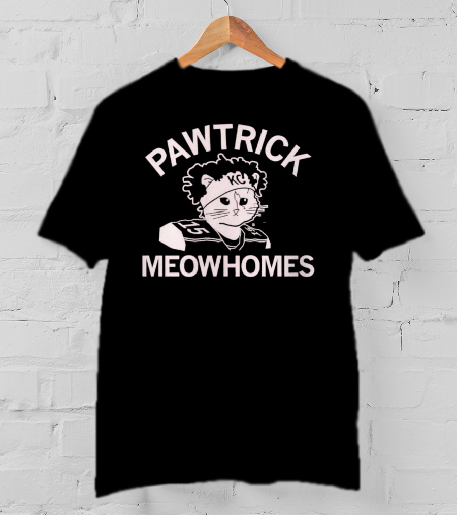 Pawtrick Meowhomes KC Cat Jersey With Headband Football T-Shirt