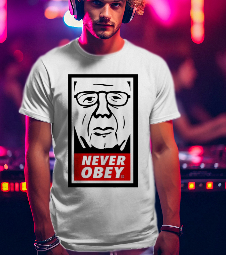 Never Obey Large Graphic Face T-Shirt