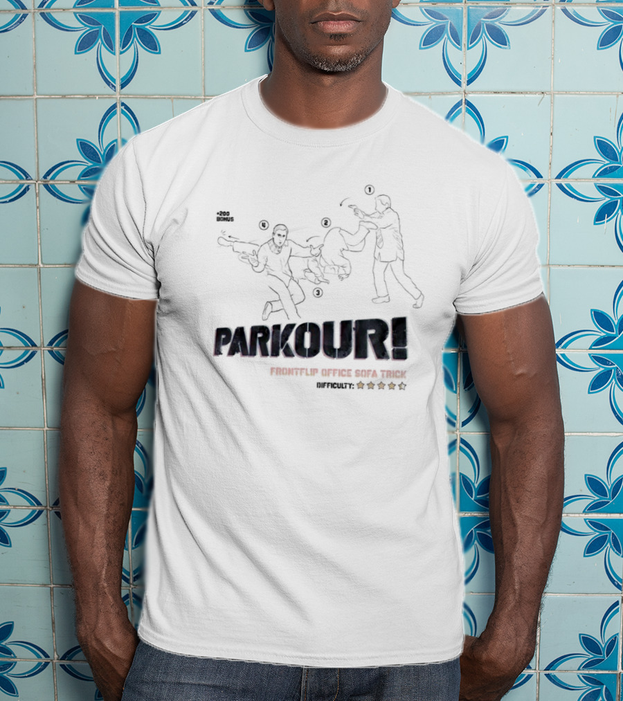 Parkour Frontflip Office Sofa Trick Bonus Difficult Five Star T-Shirt