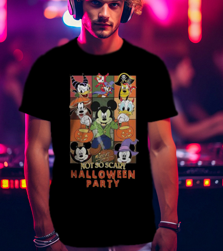 Mickey's Not So Scary Halloween Party Disney Characters T-Shirt
