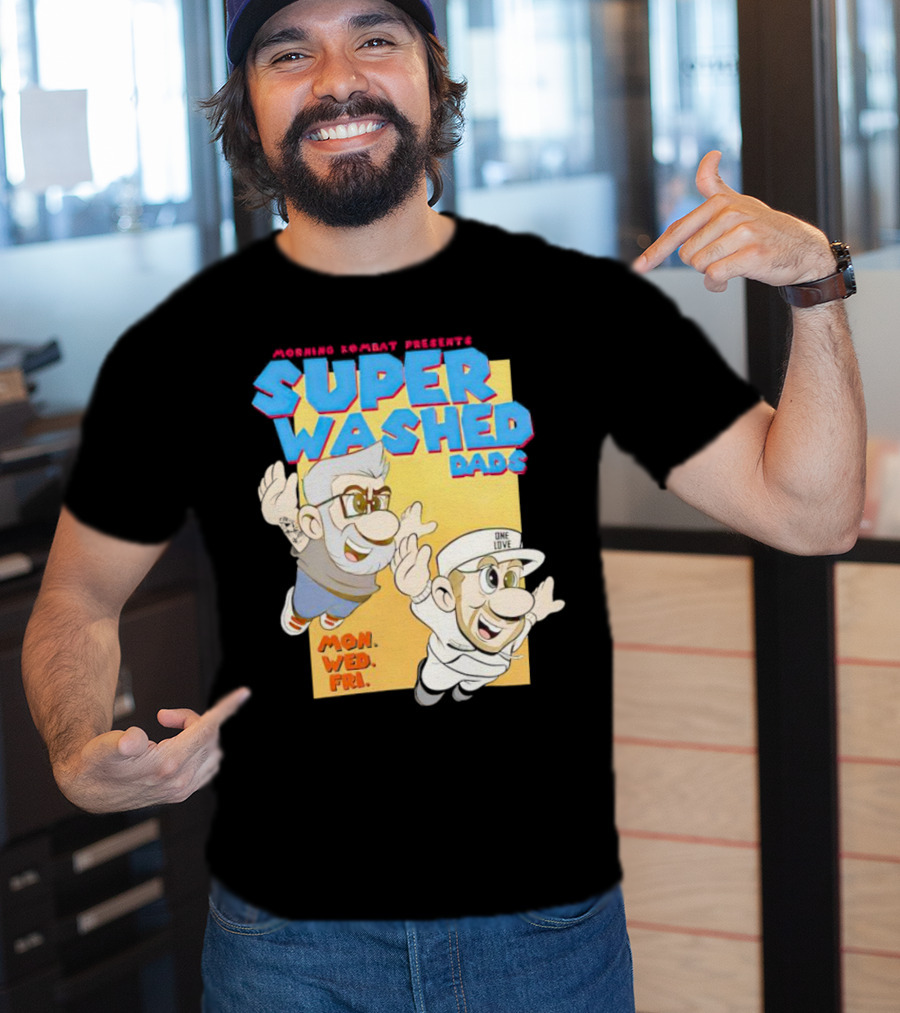 Morning Kombat Presents Super Washed Dads Mon Wed Fri T-Shirt