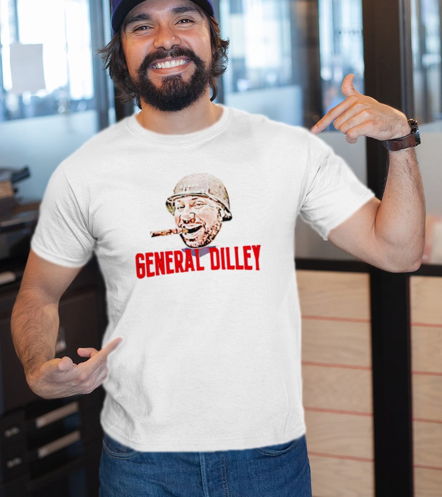 General Dilley The Dilley Show Iconic Helmeted Figure With Cigar T-Shirt