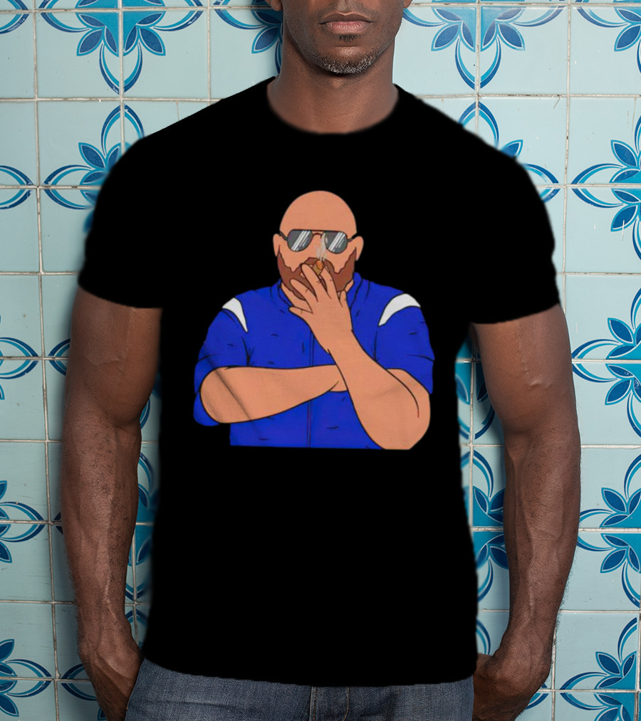 Brian Daboll Smoking Cigar In Blue Jacket Iconic T-Shirt