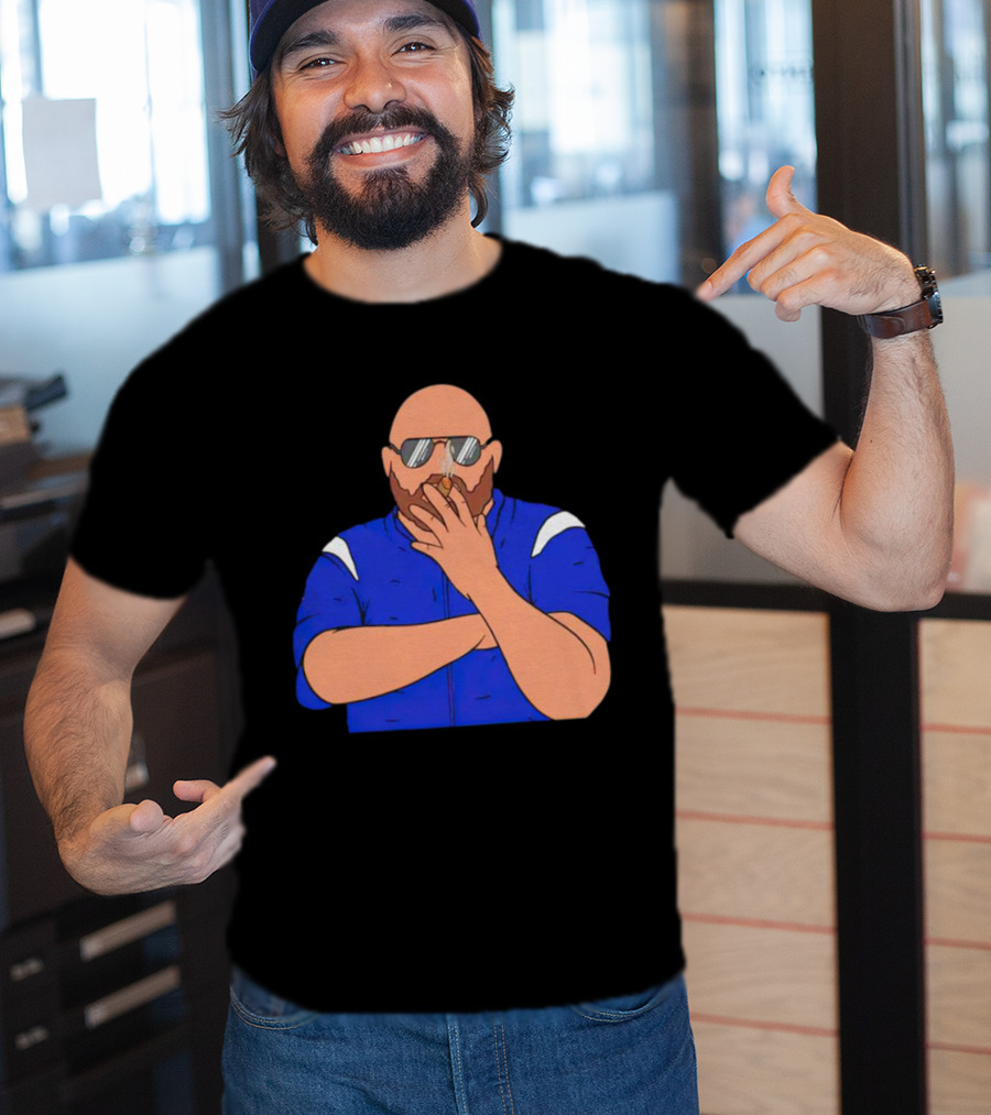 Brian Daboll Smoking Cigar In Blue Jacket Iconic T-Shirt