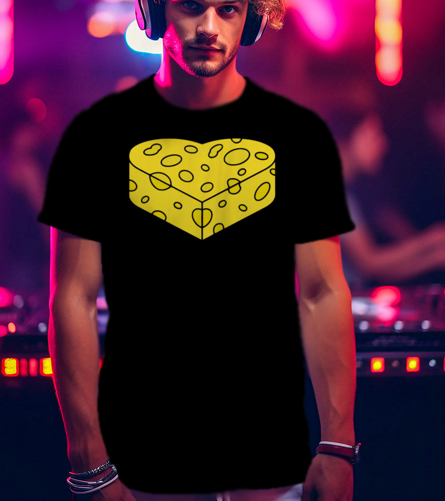 Cheesehead Love Heart-Shaped Cheese Block T-Shirt