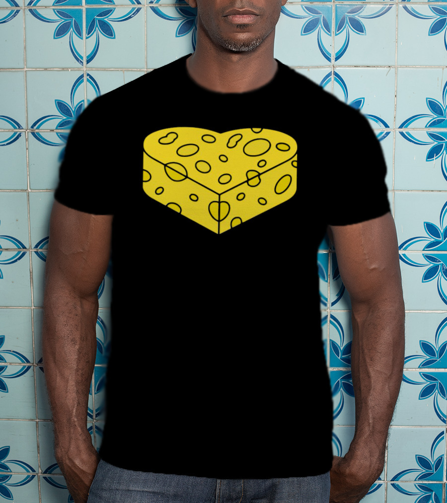 Cheesehead Love Heart-Shaped Cheese Block T-Shirt