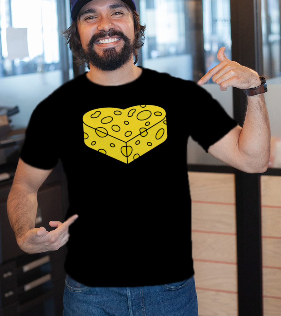 Cheesehead Love Heart-Shaped Cheese Block T-Shirt
