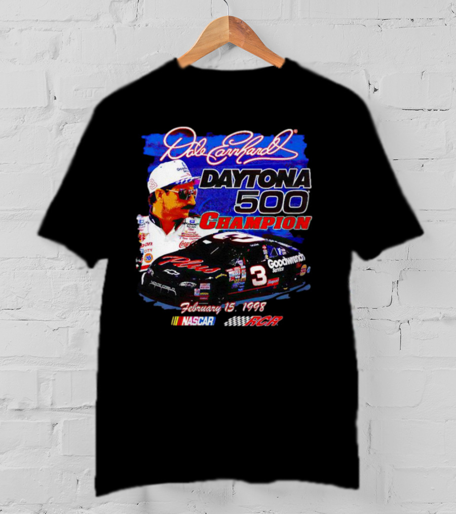 Dale Earnhardt Daytona 500 Champion February 15 1998 NASCAR RCR T-Shirt