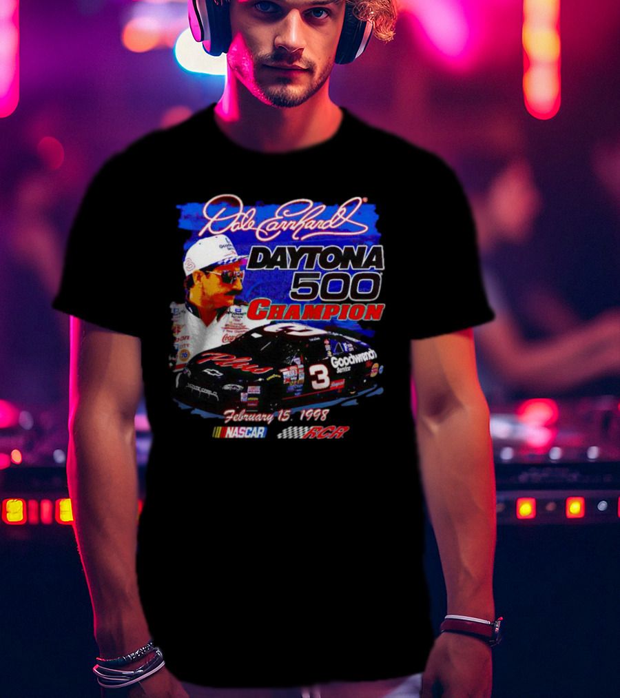 Dale Earnhardt Daytona 500 Champion February 15 1998 NASCAR RCR T-Shirt