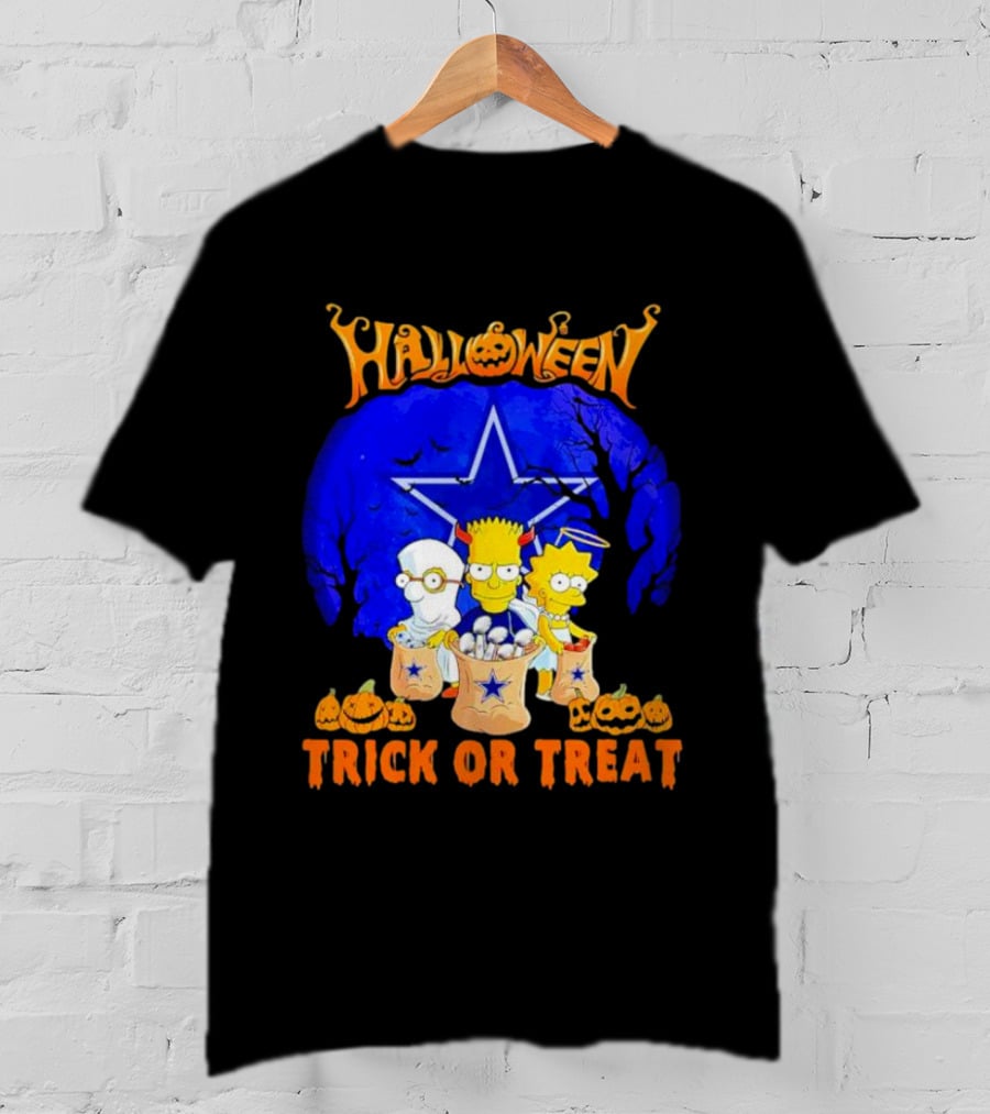 Halloween Dallas Cowboys Simpsons Trick Or Treat T-Shirt