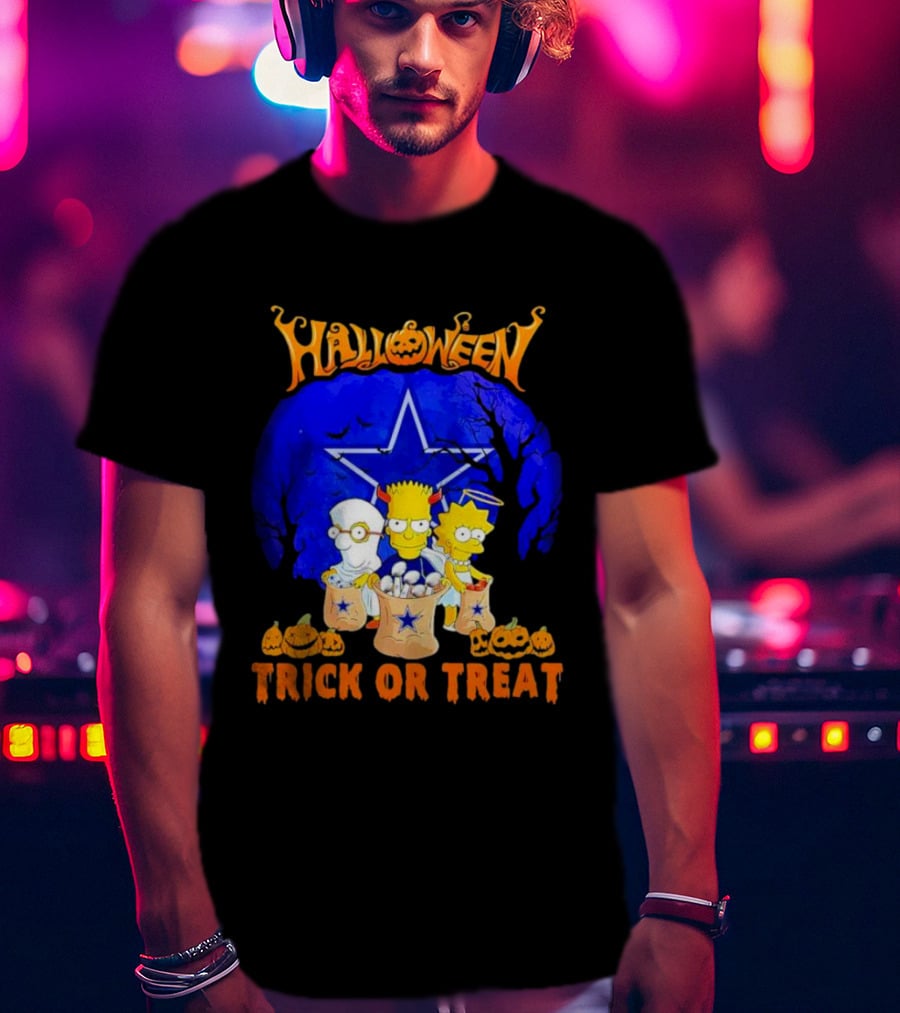Halloween Dallas Cowboys Simpsons Trick Or Treat T-Shirt