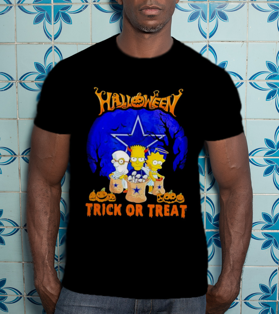 Halloween Dallas Cowboys Simpsons Trick Or Treat T-Shirt