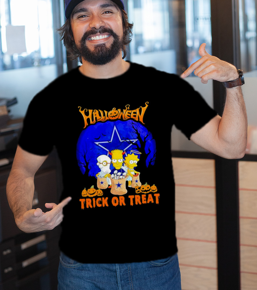 Halloween Dallas Cowboys Simpsons Trick Or Treat T-Shirt