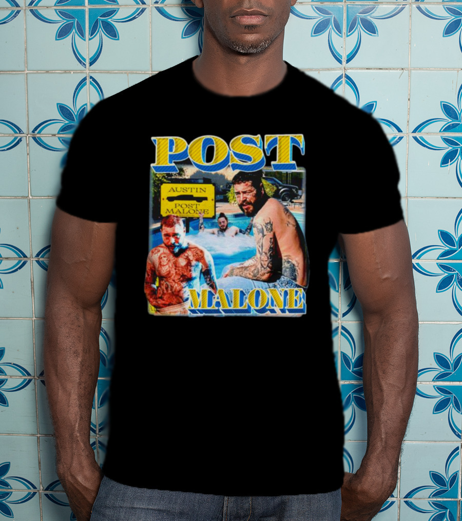 Post Malone Austin Vintage Pool Tattoo T-Shirt