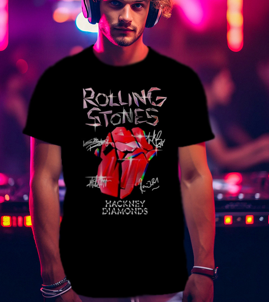 Rolling Stones Hackney Diamonds Signatures Red Tongue T-Shirt