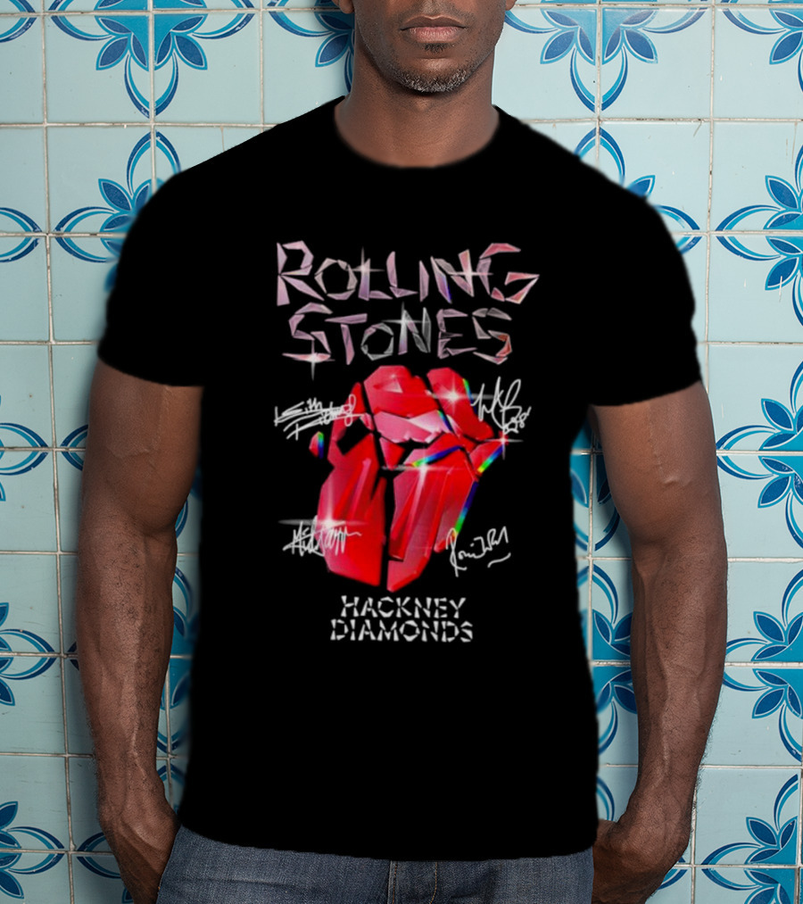 Rolling Stones Hackney Diamonds Signatures Red Tongue T-Shirt