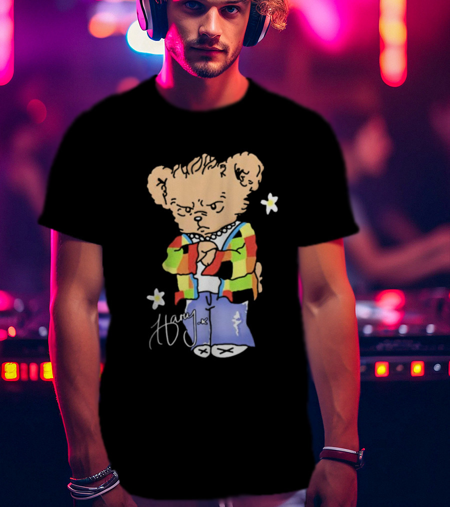 Teddy Bear Harry With Colorful Jacket And Signature T-Shirt