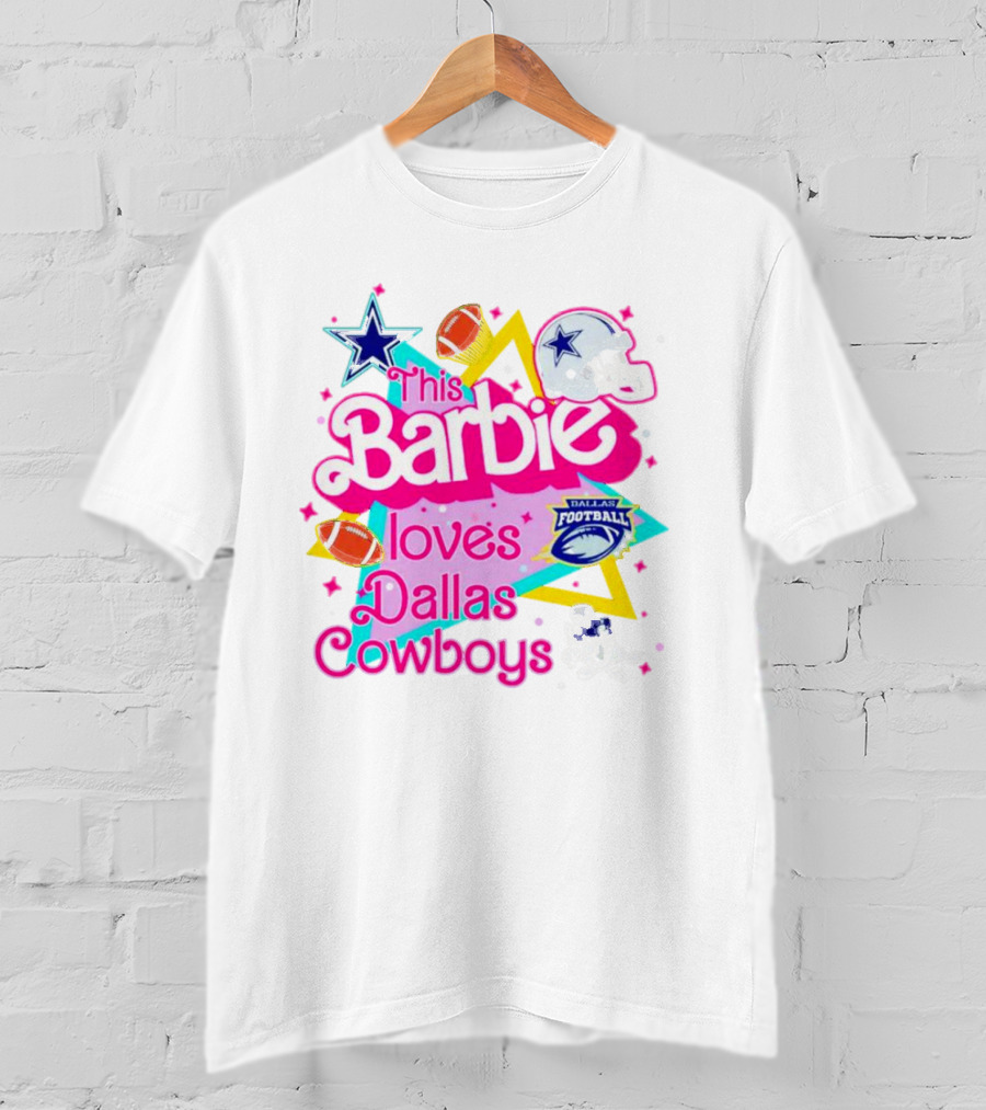 This Barbie Loves Dallas Cowboys Star Helmet Football T-Shirt