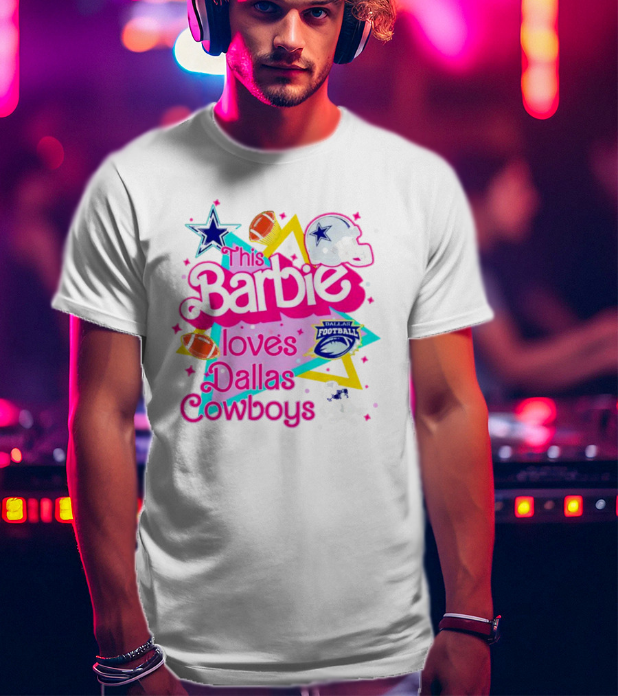 This Barbie Loves Dallas Cowboys Star Helmet Football T-Shirt