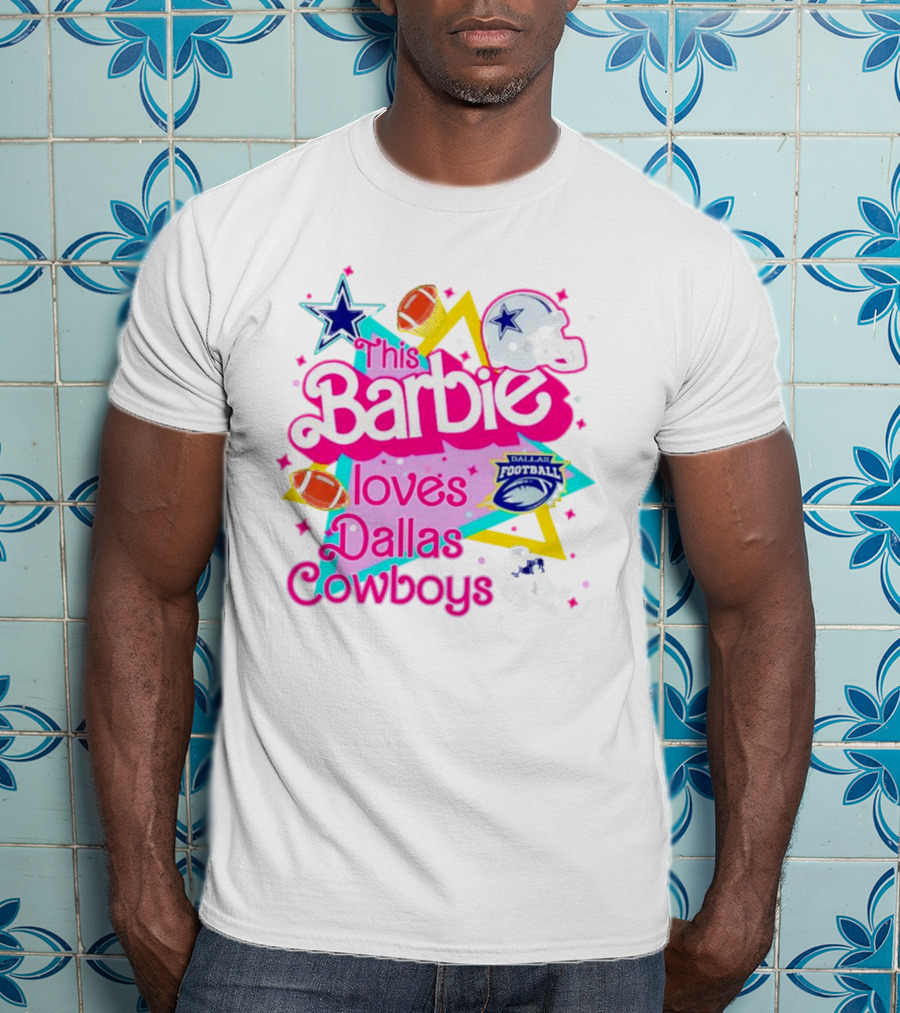 This Barbie Loves Dallas Cowboys Star Helmet Football T-Shirt