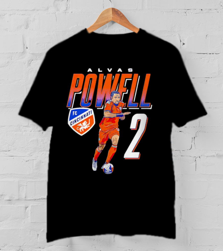 ALVAS POWELL FC Cincinnati Run Soccer Number 2 T-Shirt