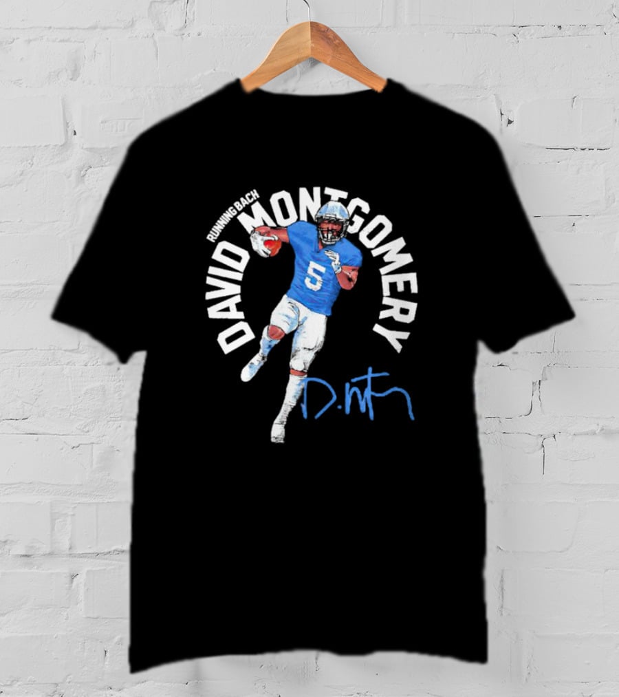David Montgomery Running Back Signature Number 5 T-Shirt