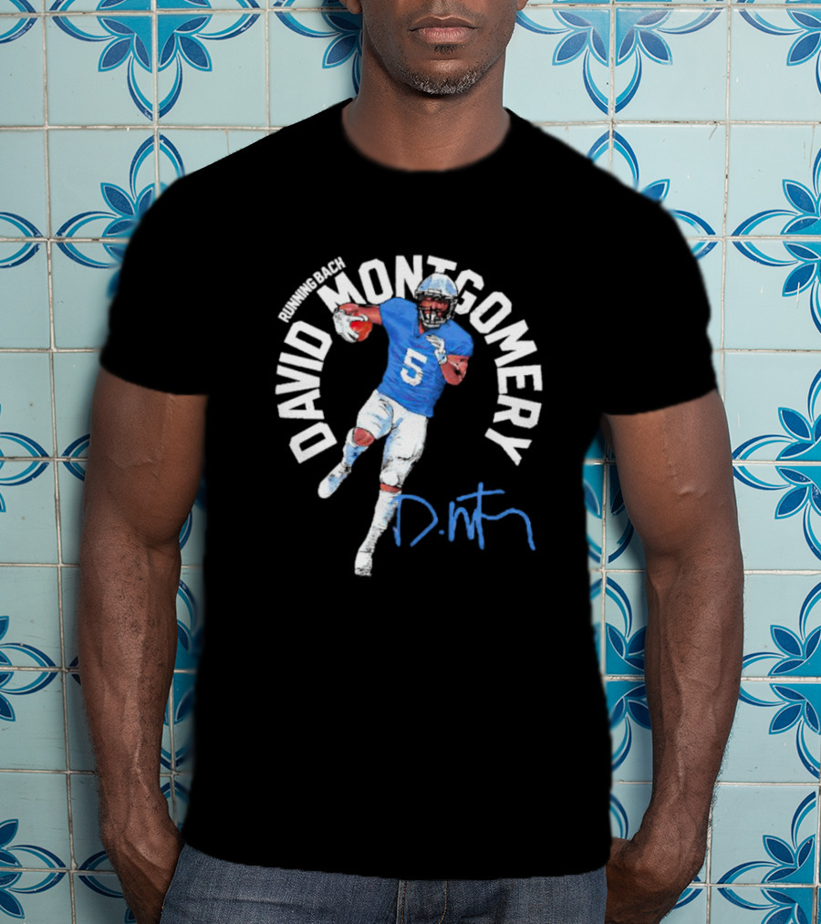 David Montgomery Running Back Signature Number 5 T-Shirt