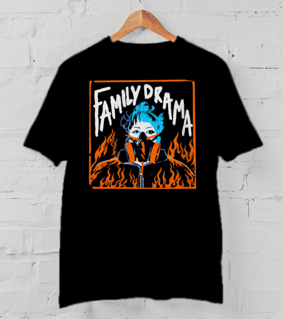 FAMILY DRAMA Flames Masked Girl T-Shirt