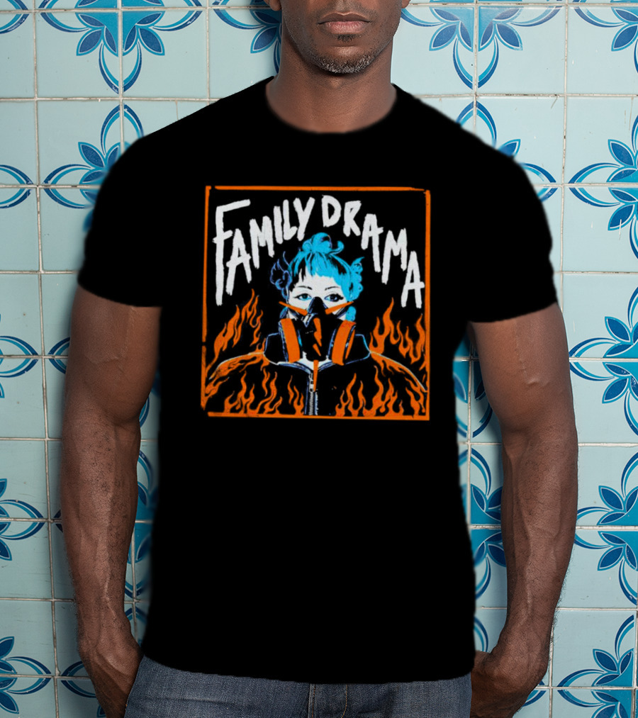 FAMILY DRAMA Flames Masked Girl T-Shirt