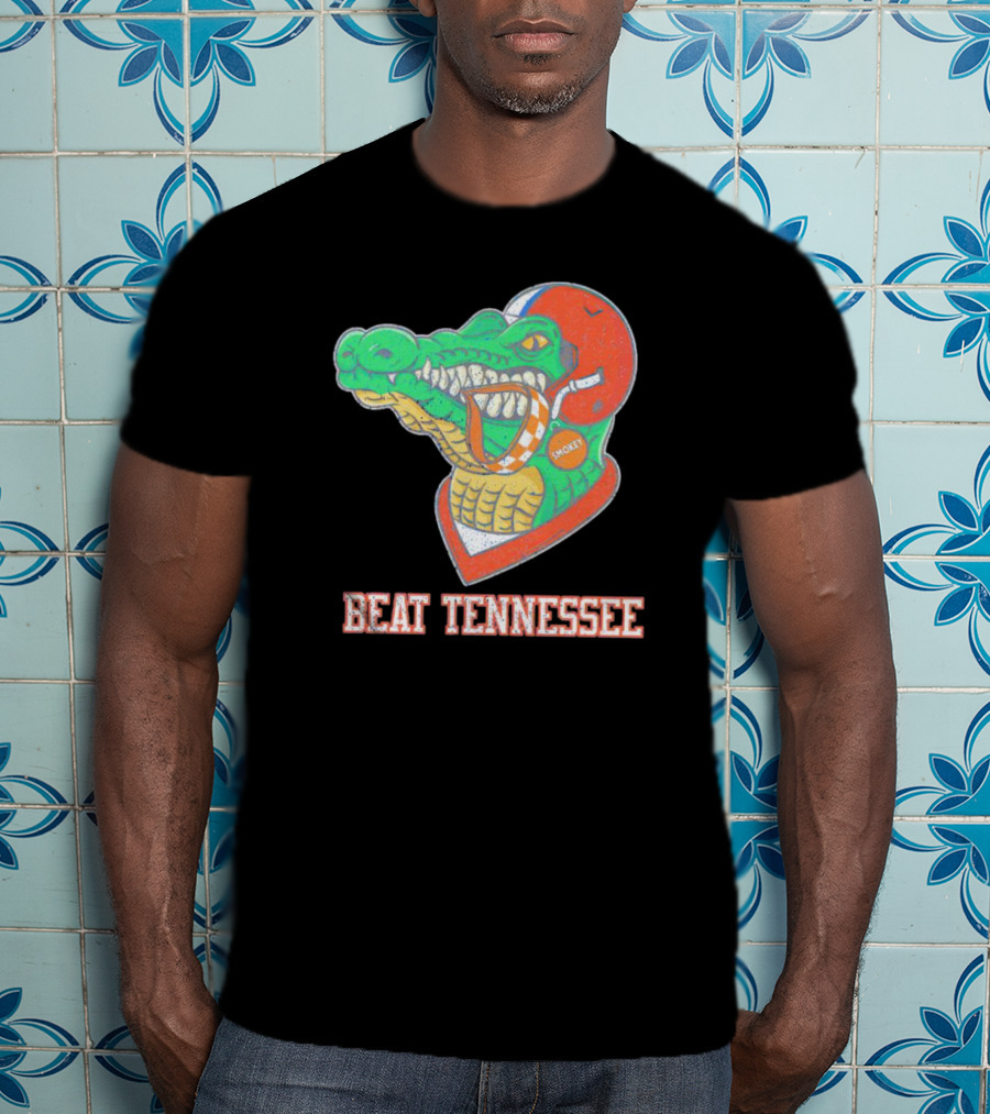 Beat Tennessee Florida Gators Football Smokey Helmet T-Shirt