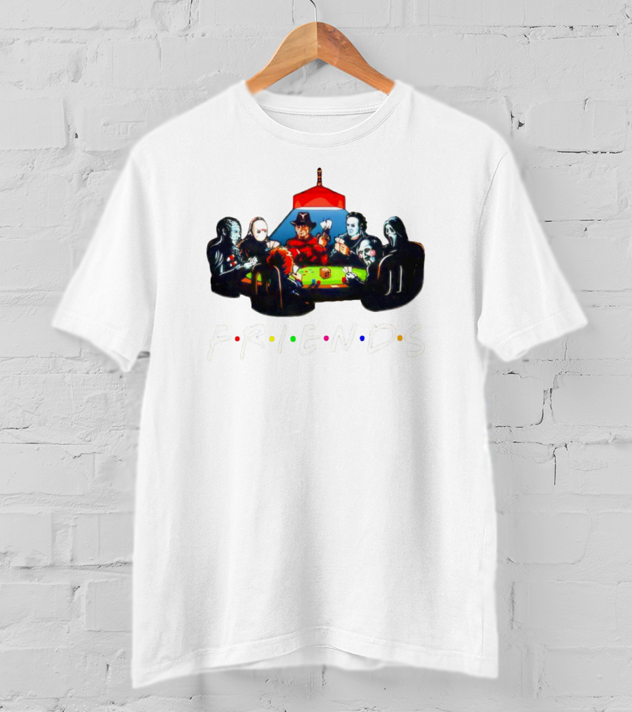 Horror Characters Poker Night Friends Halloween T-Shirt