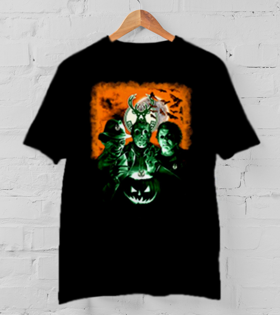 Horror Movies Freddy Krueger Jason Voorhees Michael Myers Milwaukee Bucks Halloween T-Shirt