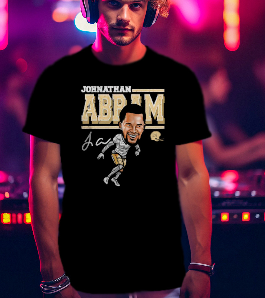 Johnathan Abram Caricature Ja Signature With Football Helmet 24 T-Shirt