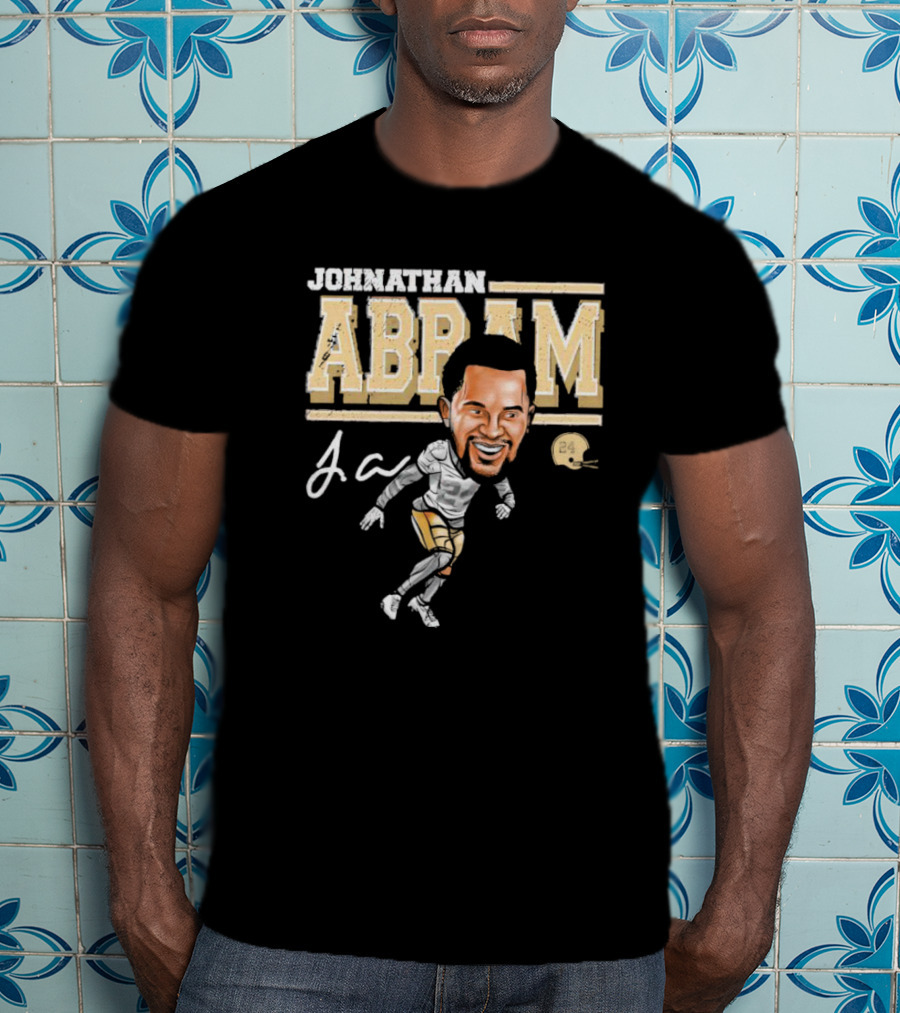 Johnathan Abram Caricature Ja Signature With Football Helmet 24 T-Shirt